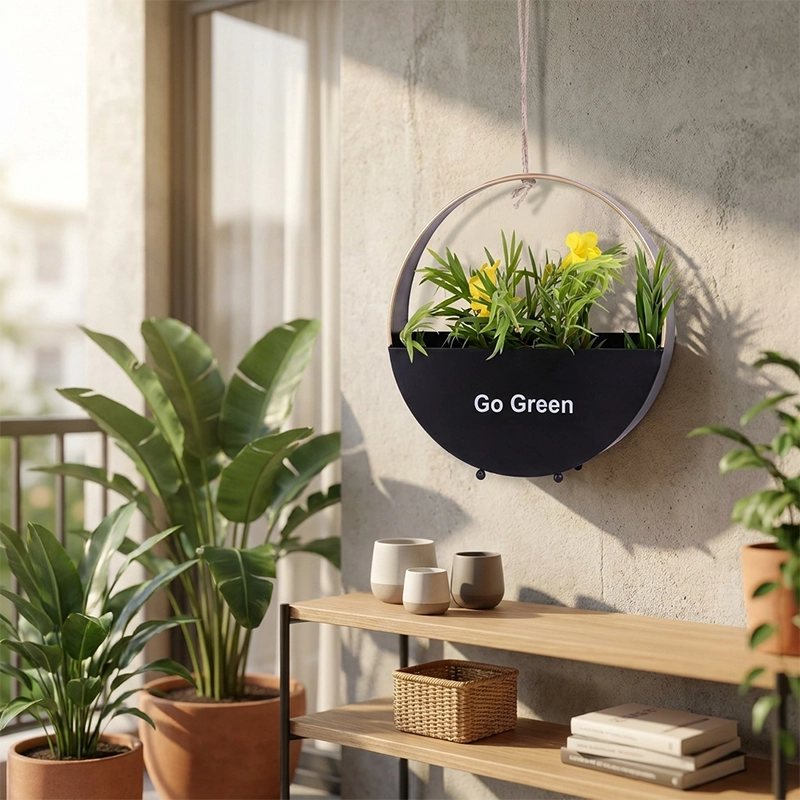 Go Green Circular Hanging Wall & Table Planter